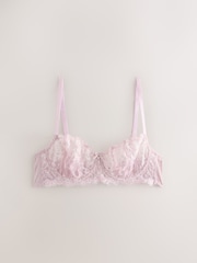Pink Premium Swiss Designed Non Pad Balcony Embroidery Bra - Image 5 of 7