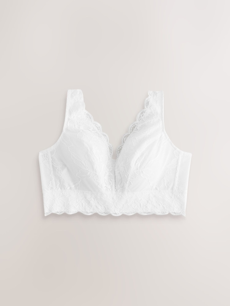 White Non Pad Non Wire Total Support Lace Bra - Image 1 of 3 White Non Pad Non Wire Total Support Lace Bra - Image 1 of 3