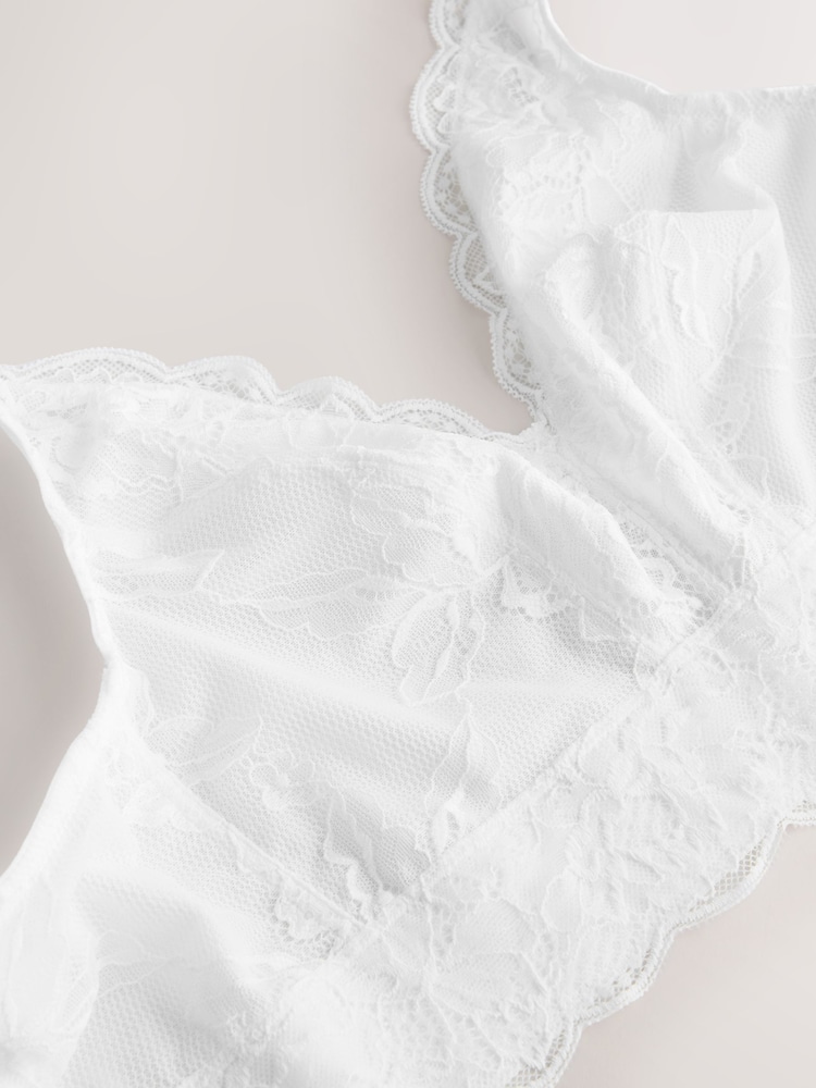 White Non Pad Non Wire Total Support Lace Bra - Image 2 of 3 White Non Pad Non Wire Total Support Lace Bra - Image 2 of 3