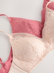 玫瑰色/粉紅色 - 蕾絲裝飾終極舒適內衣 2 件組 - 圖片 9，共 10