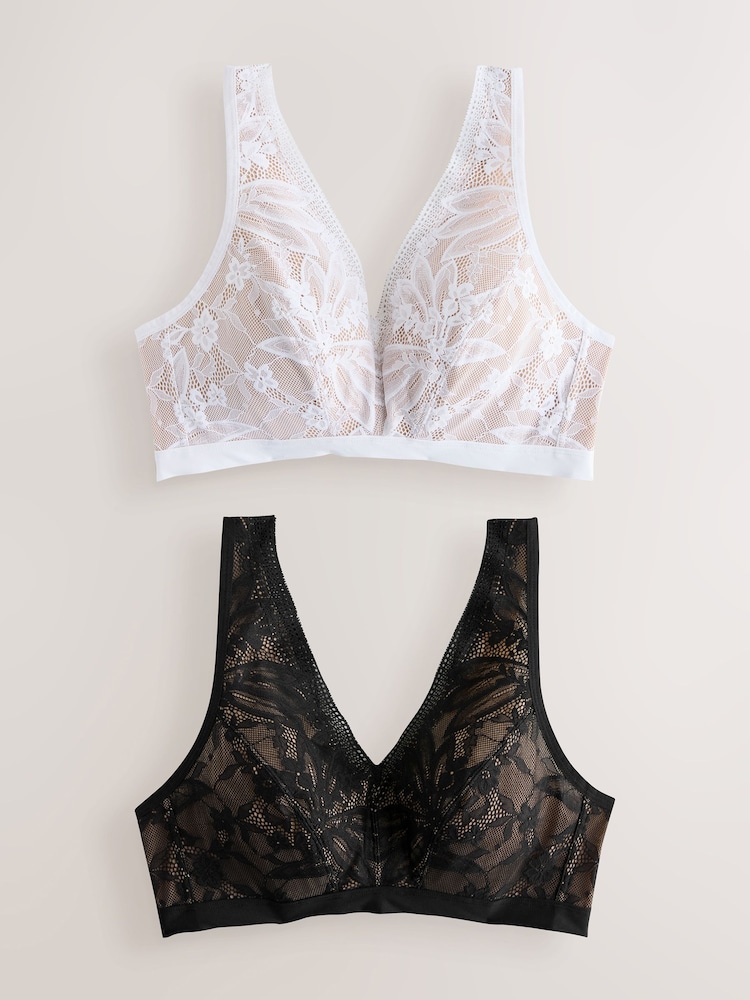 Black/White Total Support Non Pad Wire Ultimate Comfort Bras 2 Pack - Image 1 of 5 Black/White Total Support Non Pad Wire Ultimate Comfort Bras 2 Pack - Image 1 of 5