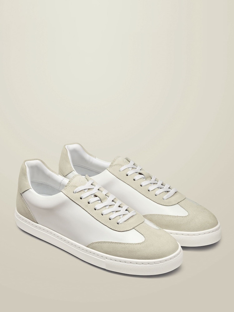 Charles Tyrwhitt White Suede and Textile Shoes - Image 2 of 4