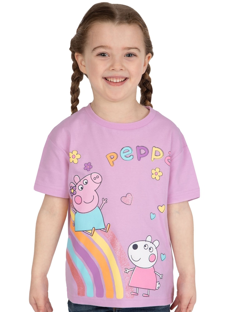 Character Purple Peppa Pig 100% Cotton T-Shirt - Image 2 of 11