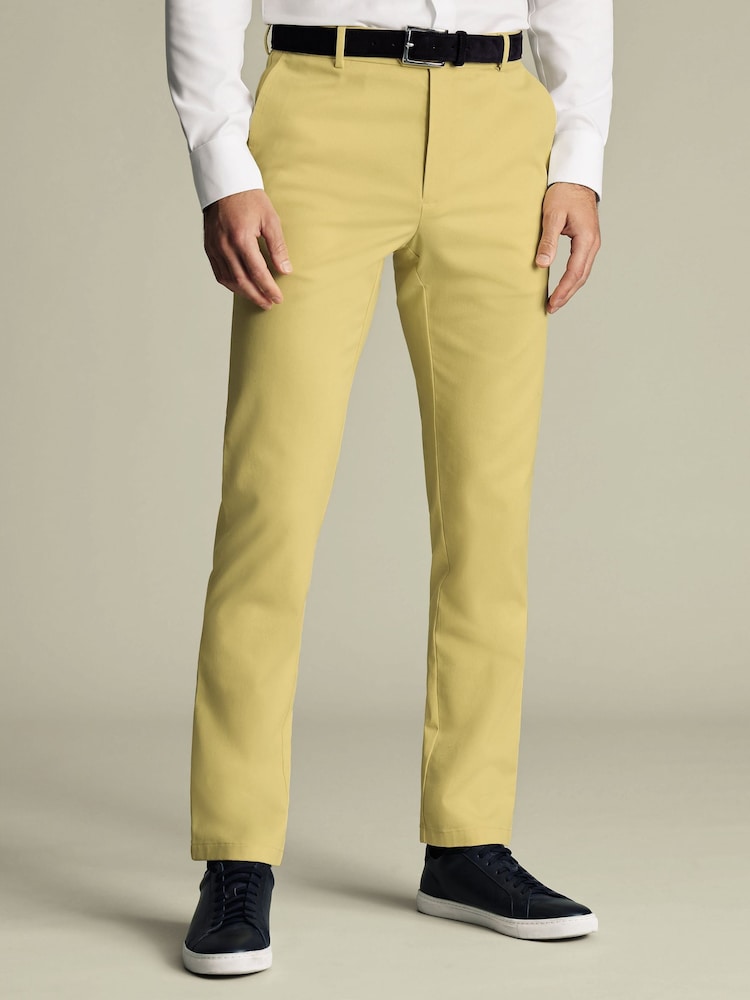 Charles Tyrwhitt Yellow Classic Fit Updated Smart Casual Chinos - Image 1 of 5