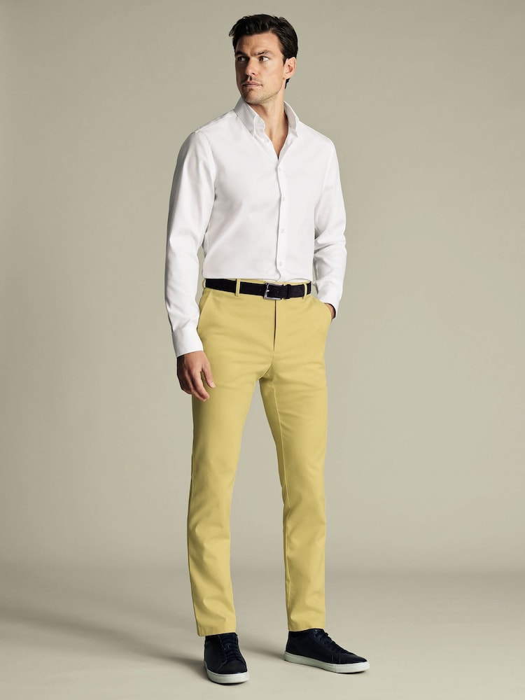 Charles Tyrwhitt Yellow Slim Fit Extra Slim Fit Updated Smart Casual Chino - Image 3 of 5