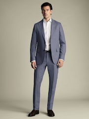 Charles Tyrwhitt Blue Slim Fit 100% Linen Trousers - Image 3 of 5