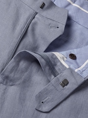 Charles Tyrwhitt Blue Slim Fit 100% Linen Trousers - Image 5 of 5