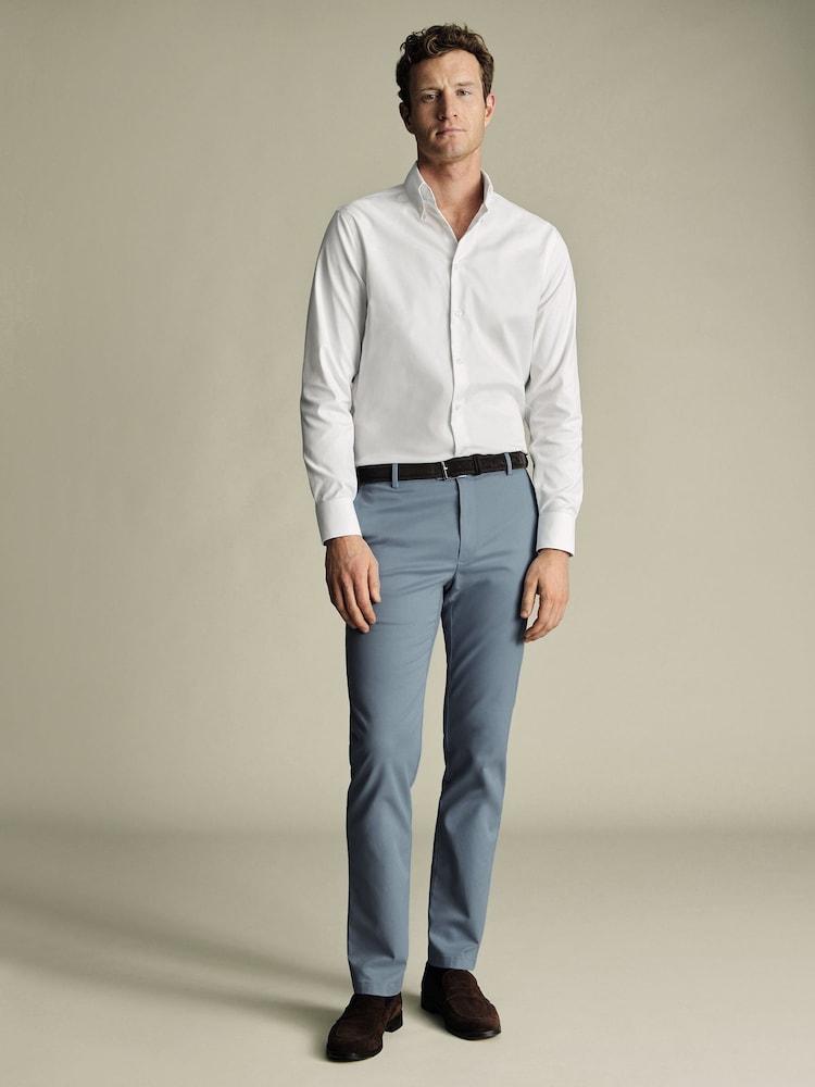 Charles Tyrwhitt Sky Blue Slim Fit Extra Slim Fit Updated Smart Casual Chino - Image 3 of 5
