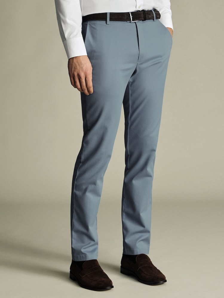 Charles Tyrwhitt Blue Slim Fit Updated Smart Casual Chinos - Image 1 of 5