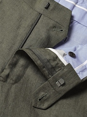 Charles Tyrwhitt Green Slim Fit Slim Fit 100% Linen Trousers - Image 5 of 5