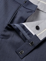 Синий - Charles Tyrwhitt Slim Fit Sharkskin Trousers - Изображение 4 из 4
