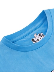 Character Blue Peppa Pig George Pig And Dinosaur 100% Cotton T-Shirt - Image 4 of 10