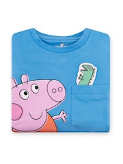 Character Blue Peppa Pig George Pig And Dinosaur 100% Cotton T-Shirt - Image 6 of 10