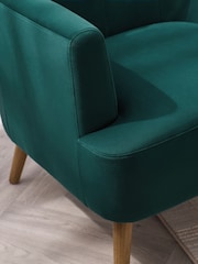 Soft Velvet Juniper Teal Carter Large Accent Chair - Image 2 of 11