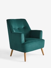 Soft Velvet Juniper Teal Carter Large Accent Chair - Image 7 of 11