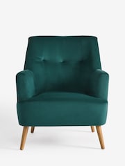 Soft Velvet Juniper Teal Carter Large Accent Chair - Image 8 of 11