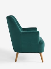 Soft Velvet Juniper Teal Carter Large Accent Chair - Image 9 of 11