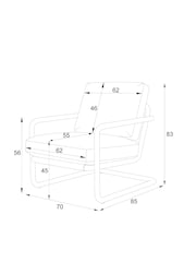 Vintaged Faux Leather Light Brown Piper Metal Accent Chair - Image 9 of 9