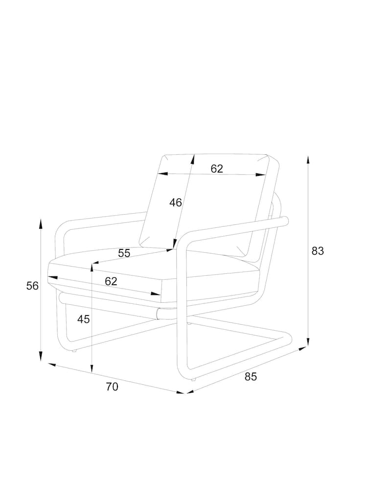 Vintaged Faux Leather Light Brown Piper Metal Accent Chair - Image 9 of 9