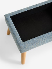 Chunky Marl Mid Blue Pendry Storage Footstool - Image 9 of 10