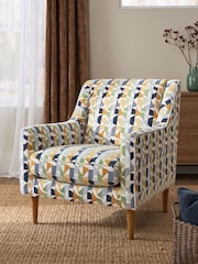 Broken Geo Chenille Ochre Prescott Armchair - Image 1 of 9