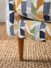 Broken Geo Chenille Ochre Prescott Armchair - Image 2 of 9