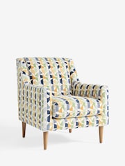 Broken Geo Chenille Ochre Prescott Armchair - Image 3 of 9