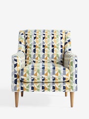 Broken Geo Chenille Ochre Prescott Armchair - Image 6 of 9