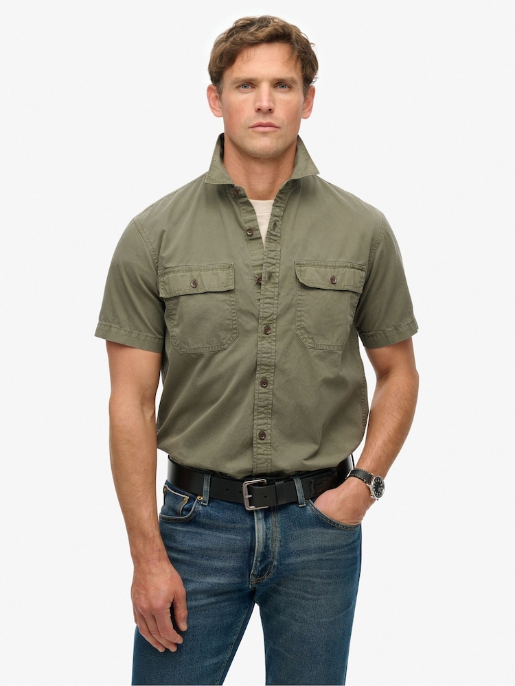Superdry Military Short Sleeve 100% Cotton Shirt - Изображение 1 из 5