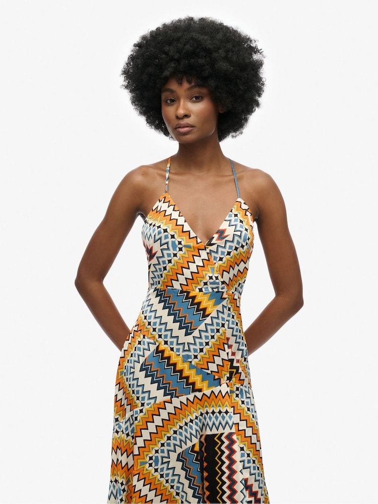 Superdry Orange Premium Hanky Hem Dress - Image 3 of 5