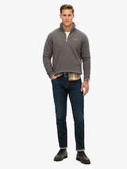 Superdry Grey Essential Logo Half Zip Sweat Top - Image 2 of 5