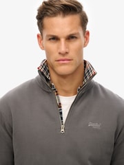 Superdry Grey Essential Logo Half Zip Sweat Top - Image 3 of 5