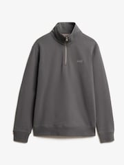 Superdry Grey Essential Logo Half Zip Sweat Top - Image 4 of 5