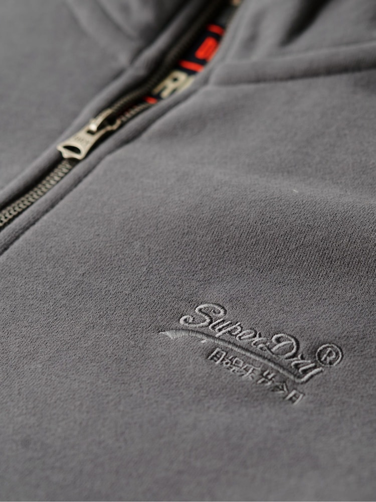 Superdry Grey Essential Logo Half Zip Sweat Top - Image 5 of 5