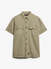 Superdry Natural Military Short Sleeve 100% Cotton Shirt - Image 4 of 5