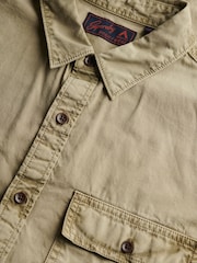 Superdry Natural Military Short Sleeve 100% Cotton Shirt - Image 5 of 5