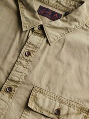 Superdry Natural Military Short Sleeve 100% Cotton Shirt - Image 6 of 6