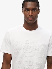Superdry White Relaxed 100% Cotton Workwear Embossed T-Shirt - Image 3 of 4