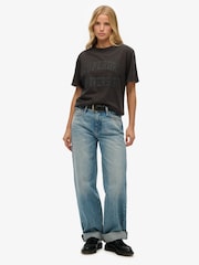 Superdry Grey Oversized Athletic Tonal 100% Cotton T-Shirt - Image 2 of 5