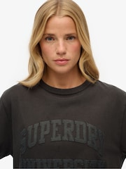 Superdry Grey Oversized Athletic Tonal 100% Cotton T-Shirt - Image 3 of 5