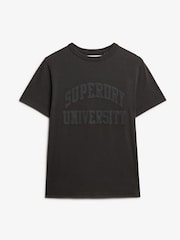 Superdry Grey Oversized Athletic Tonal 100% Cotton T-Shirt - Image 4 of 5