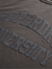 Superdry Grey Oversized Athletic Tonal 100% Cotton T-Shirt - Image 5 of 5