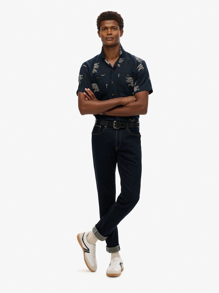 Superdry Blue Short Sleeve Beach Shirt - Image 2 of 5
