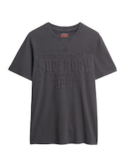 Superdry Black Relaxed 100% Cotton Workwear Embossed T-Shirt - Image 3 of 4
