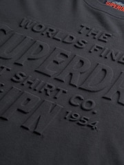 Superdry Black Relaxed 100% Cotton Workwear Embossed T-Shirt - Image 4 of 4