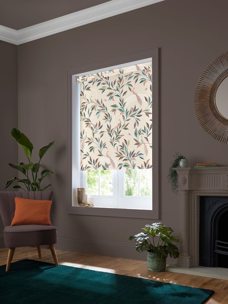 Sara Miller Natural Stone Ornamental Peacock Made to Measure Roller Blind - Image 2 of 6