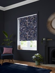 Sara Miller Midnight Blue Leopard Made to Measure Roller Blind - Image 2 of 6