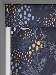 Sara Miller Midnight Blue Leopard Made to Measure Roller Blind - Image 4 of 6