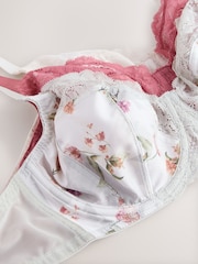 Pink/Cream/Green Floral DD+ Non Pad Full Cup Bras 3 Pack - Image 12 of 13