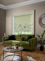 Sara Miller Soft Olive Green Palm Garden Border Made to Measure Roller Blind - Image 2 of 6